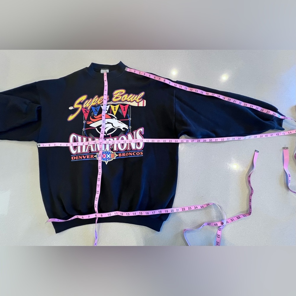 Vintage Denver Broncos XXXII Super Bowl Champion Sz XL Logo 7 Sweatshirt - Picture 5 of 7